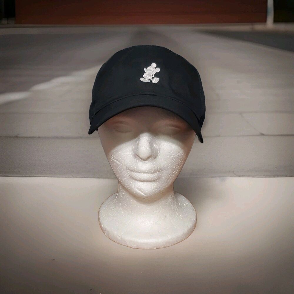 Disney Parks Nike Golf Cap Embroidered Mickey Icon Dri Fit Black Unisex Hat
